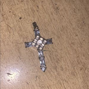 Cross necklace charm with the lords prayer inside